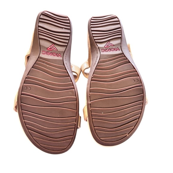 Vionic Ellie Sandal Sz 10 Tan Comfort Slip On Slide Platform Wedges Orthotic - Picture 7 of 8
